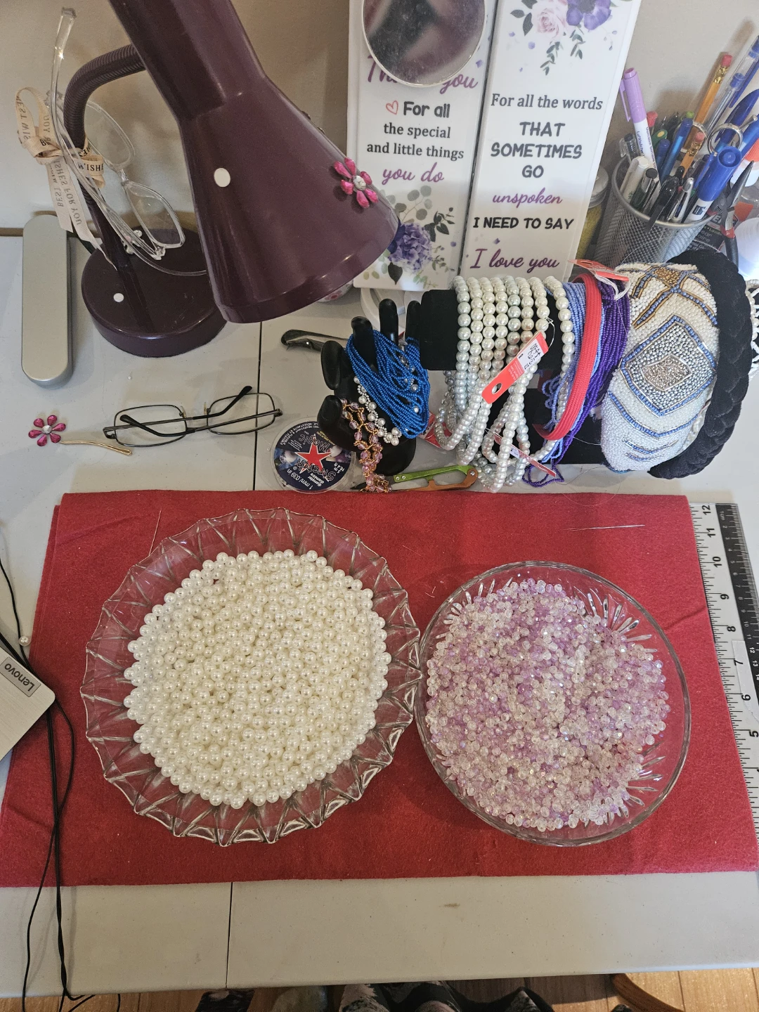 Pink Pearl Beaded Clutch with Star Accent - photo 4