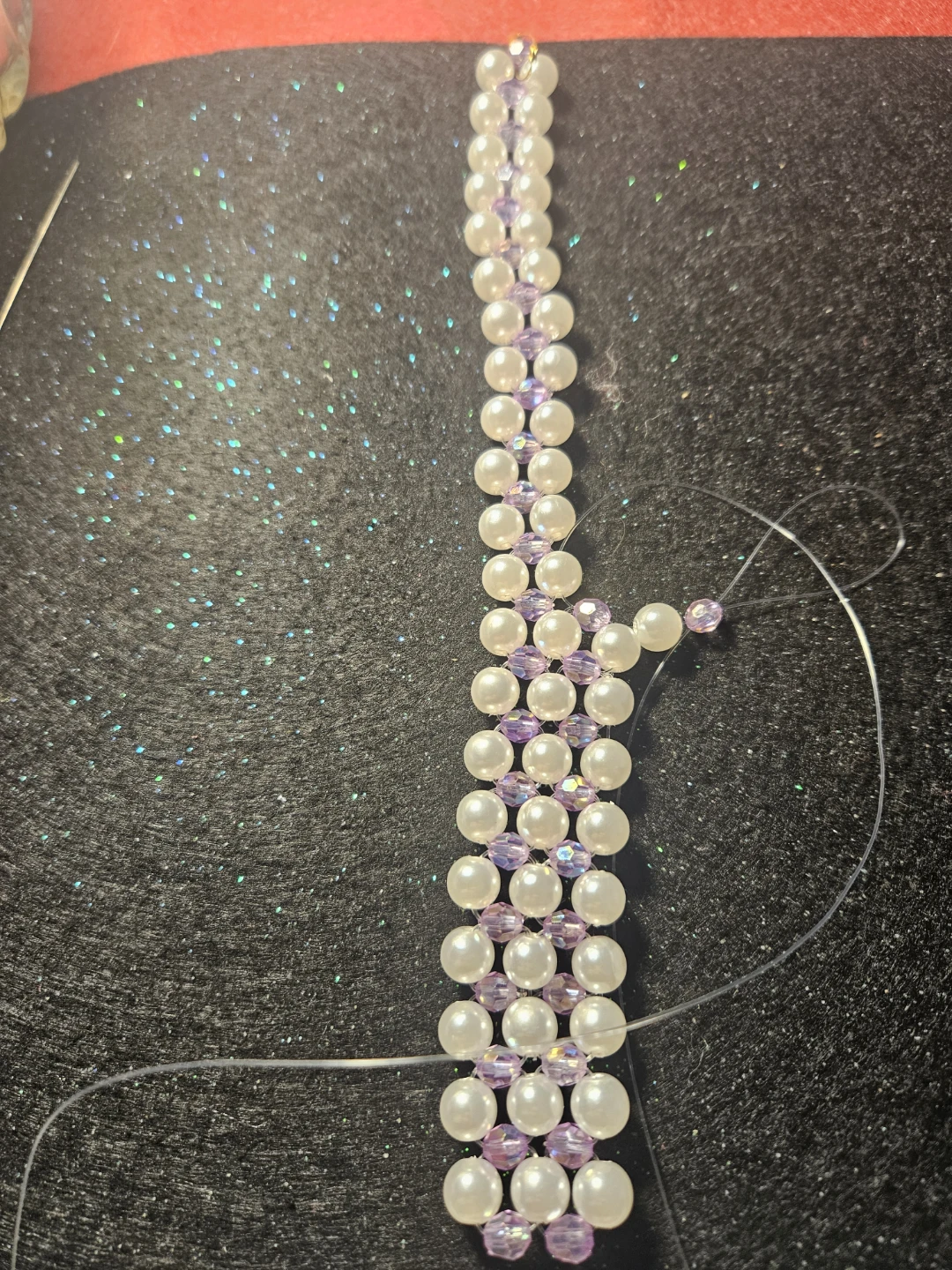 Pink Pearl Beaded Clutch with Star Accent - photo 5
