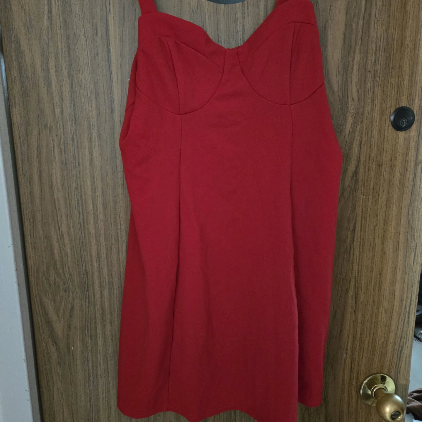 Red Mini Dress with Zipper Back