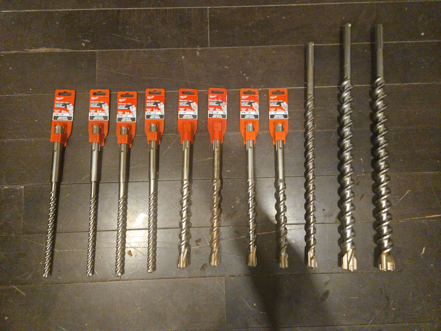 Milwaukee and Bosch SDS Plus Masonry Drill Bit Set