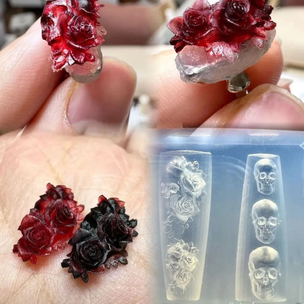 Skull and Rose Silicone Mold