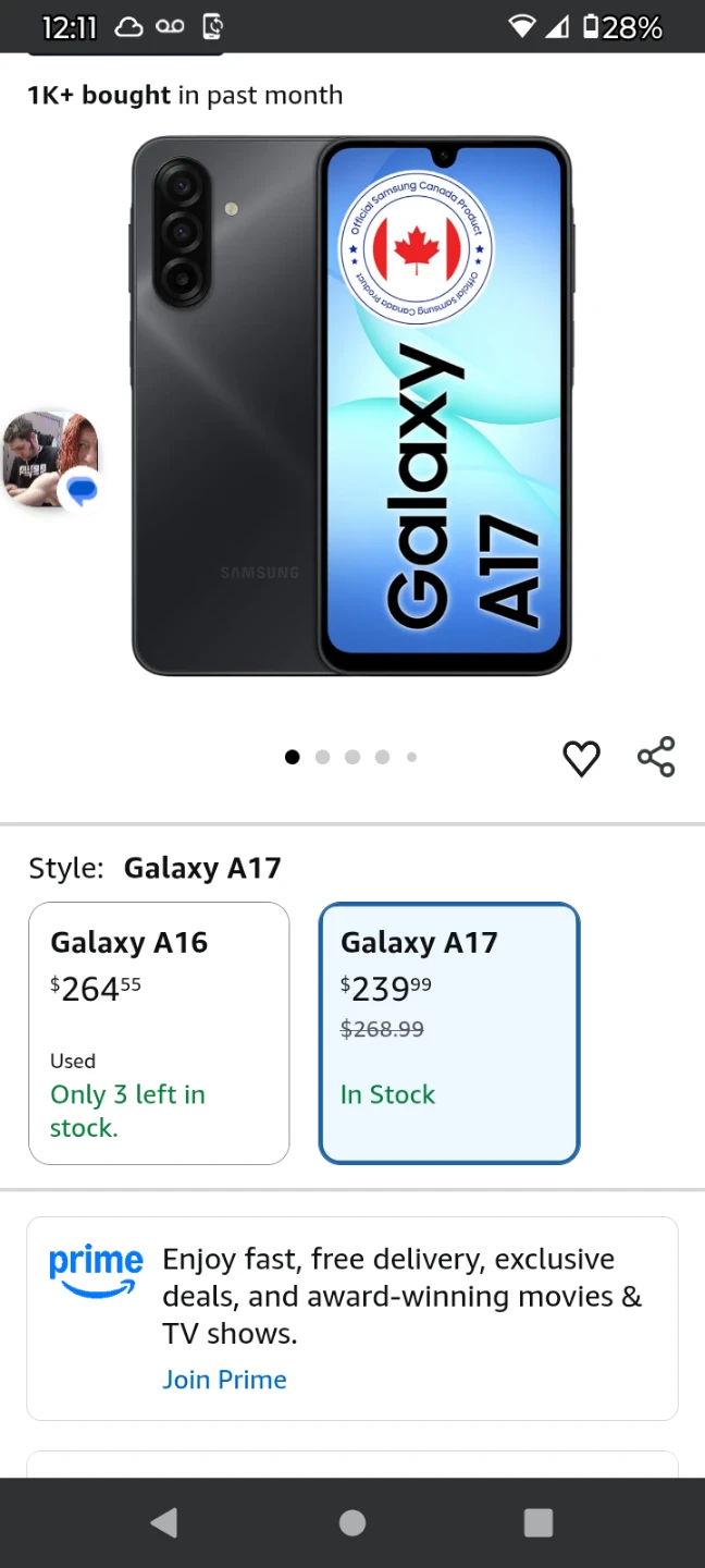 Samsung Galaxy A17 Smartphone - Black