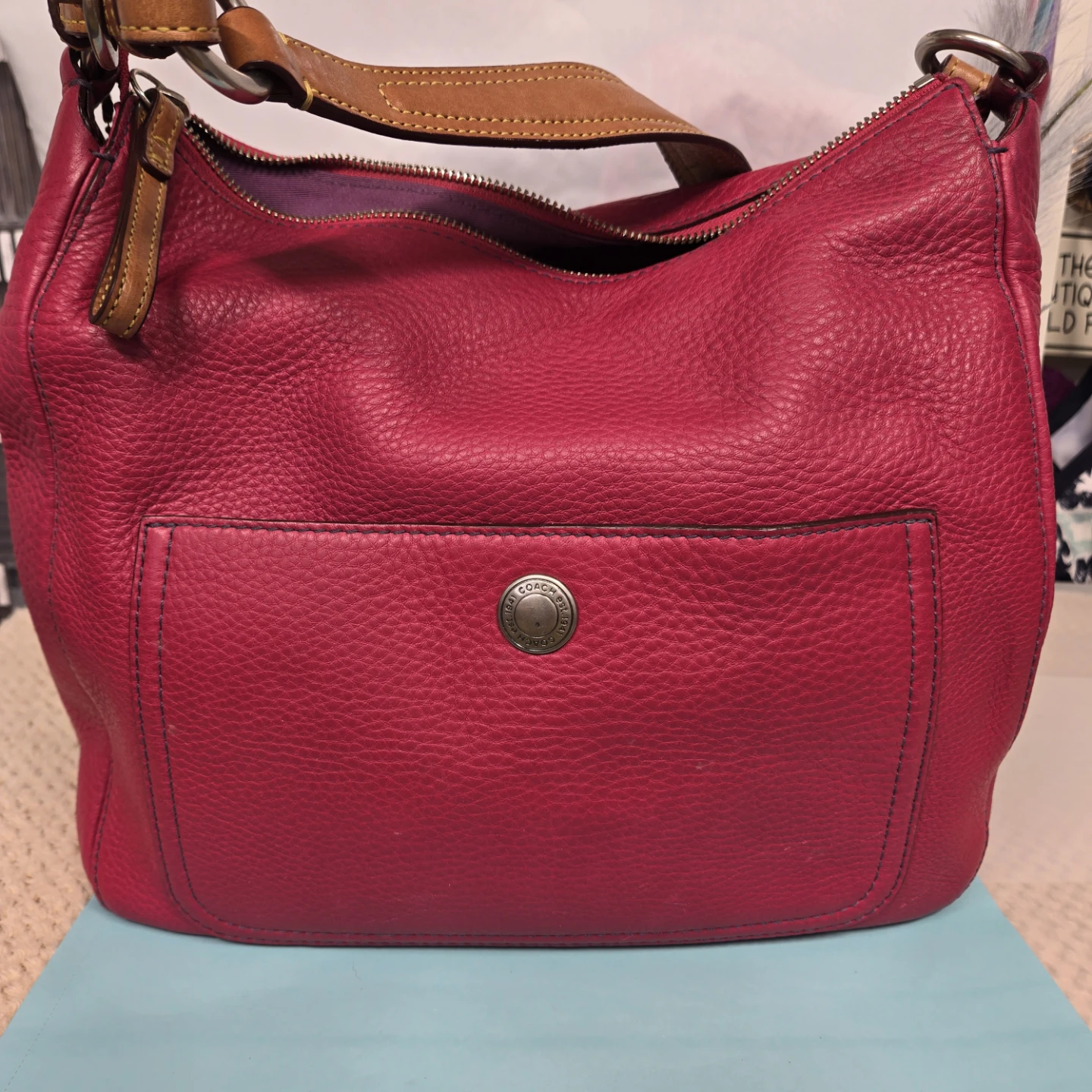 Coach Pink Leather Shoulder Bag