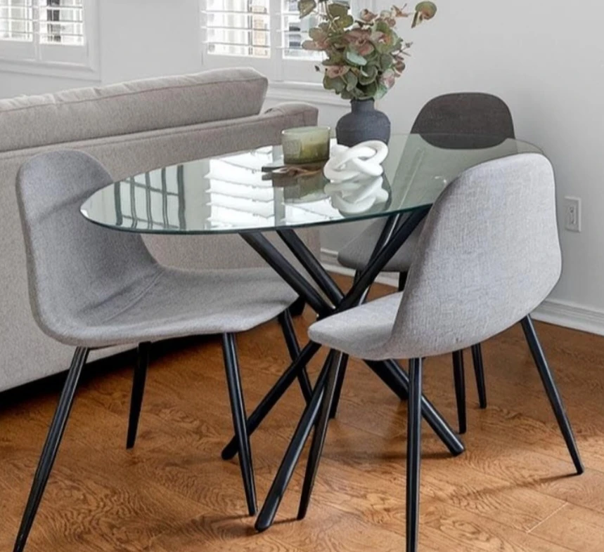 Glass top dining table with 4 chairs - photo 3