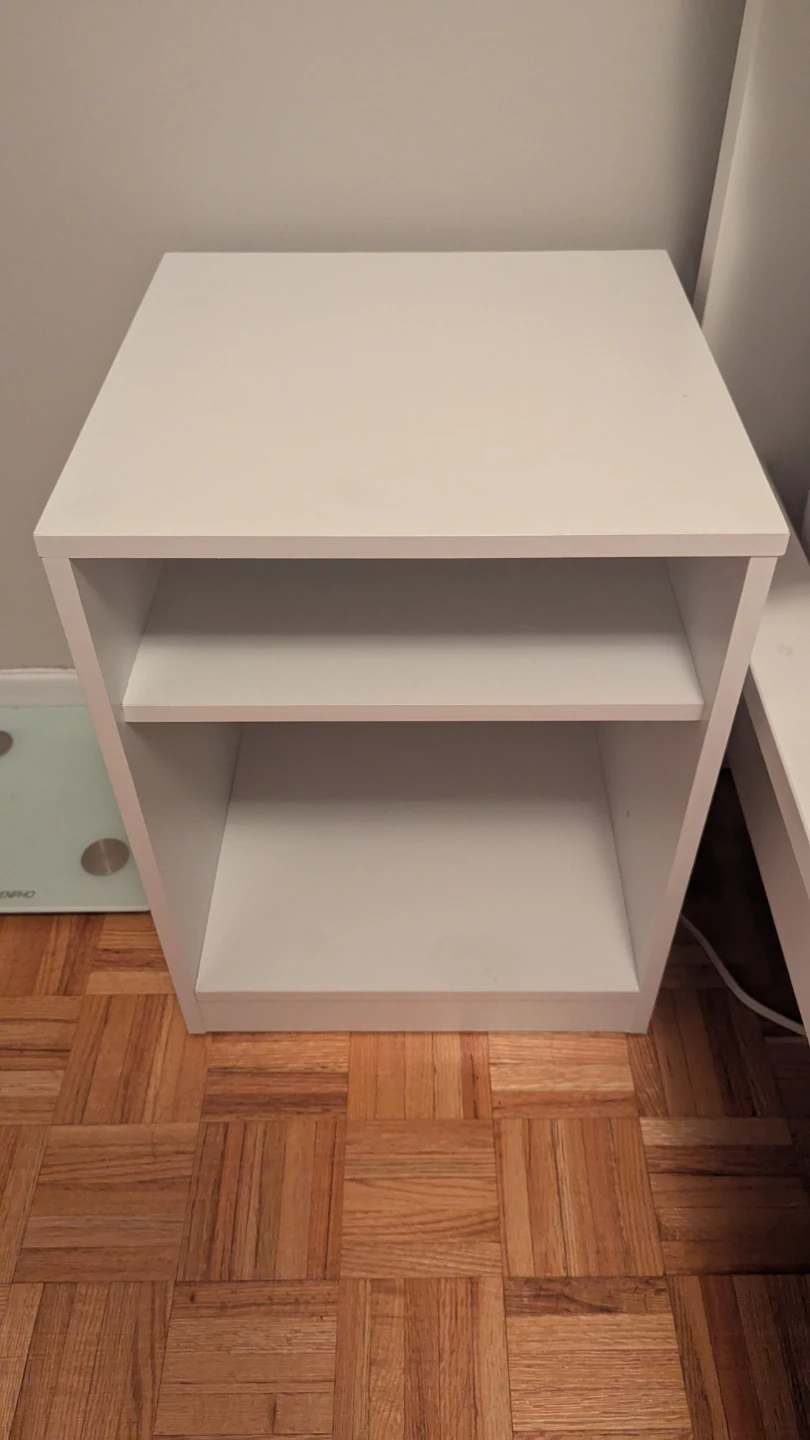 White Two-Shelf Side Table - photo 2