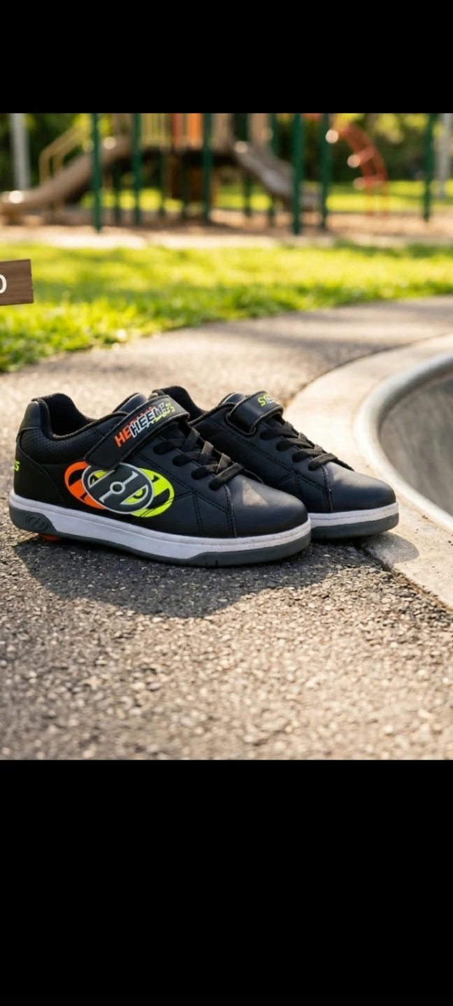 Heelys Roller Shoes Black/Orange/Yellow Size 2