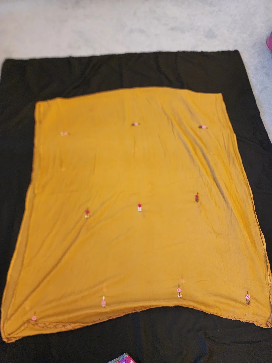 Embroidered Kurti with Pants and Dupatta - Mustard Yellow - photo 5