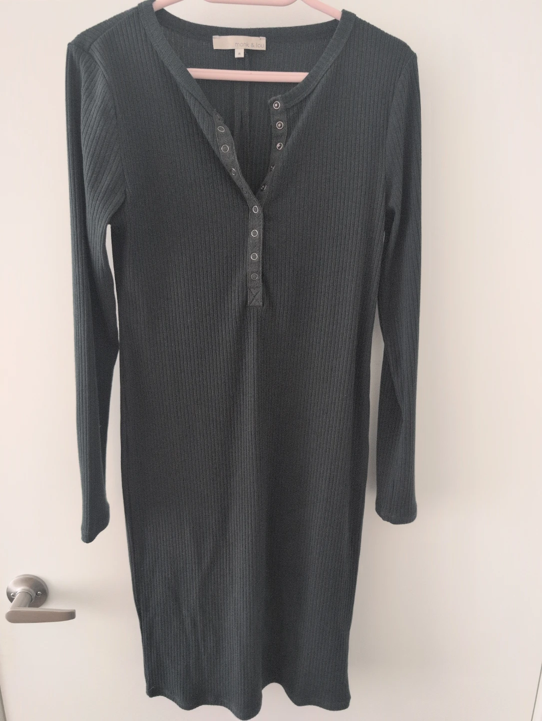 Monk & Lou Ribbed Henley Dress