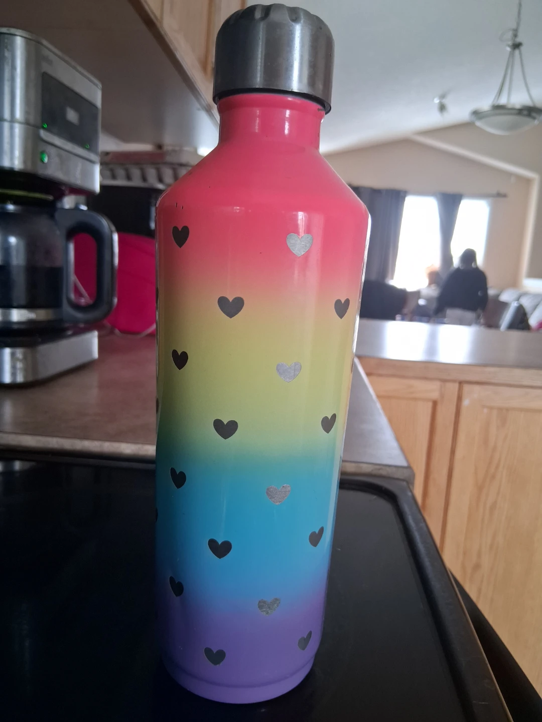 Rainbow Hearts Water Bottle