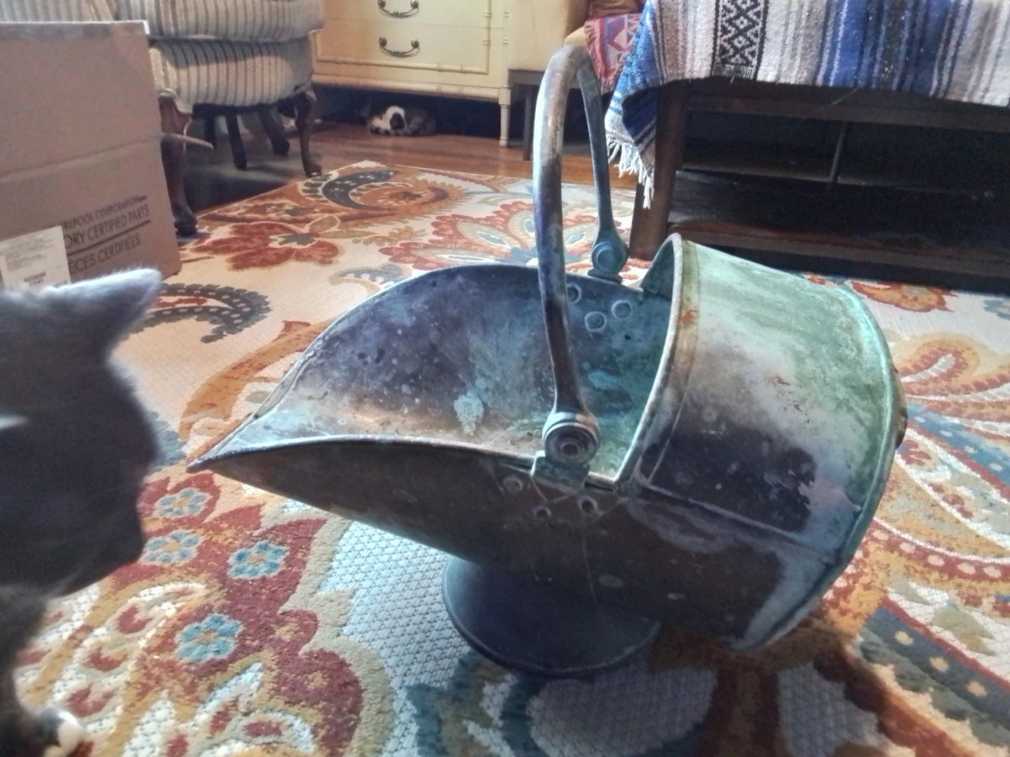 Antique Coal Scatlle / Flowers Pot 16x11"
