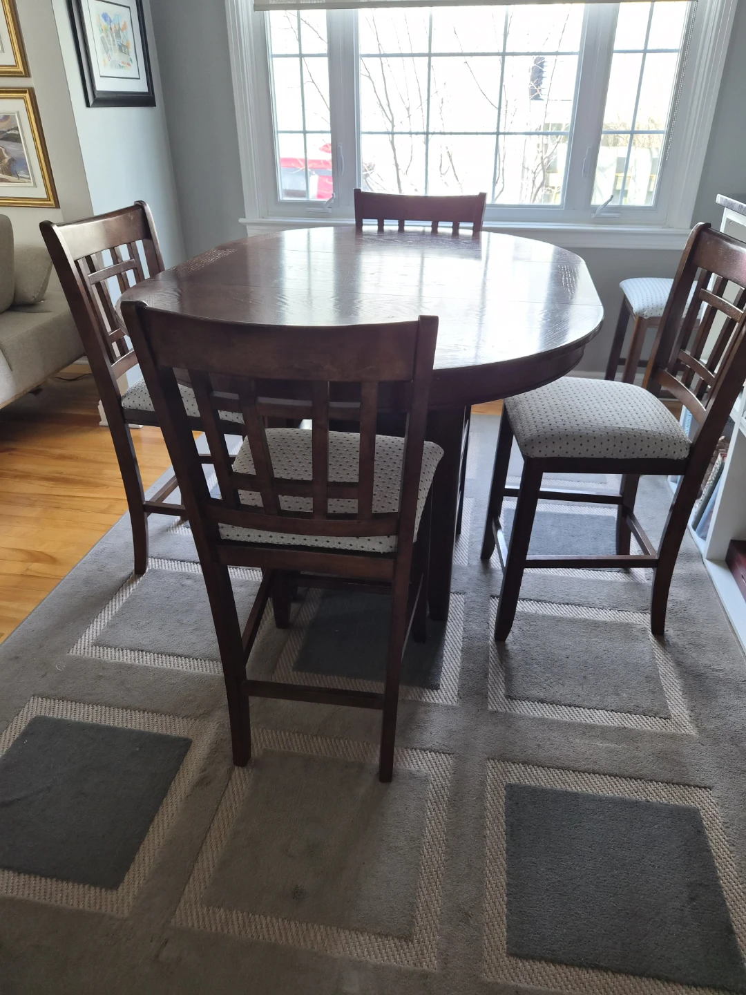 Wooden Oval Dining Table with 6 Chairs - photo 5