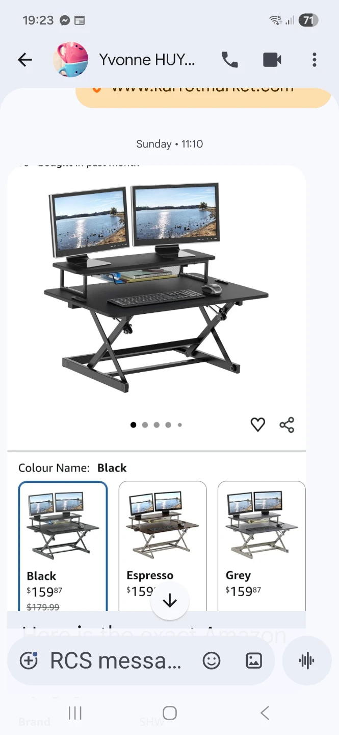 SHW 36-Inch Height Adjustable Standing Desk Converter like new