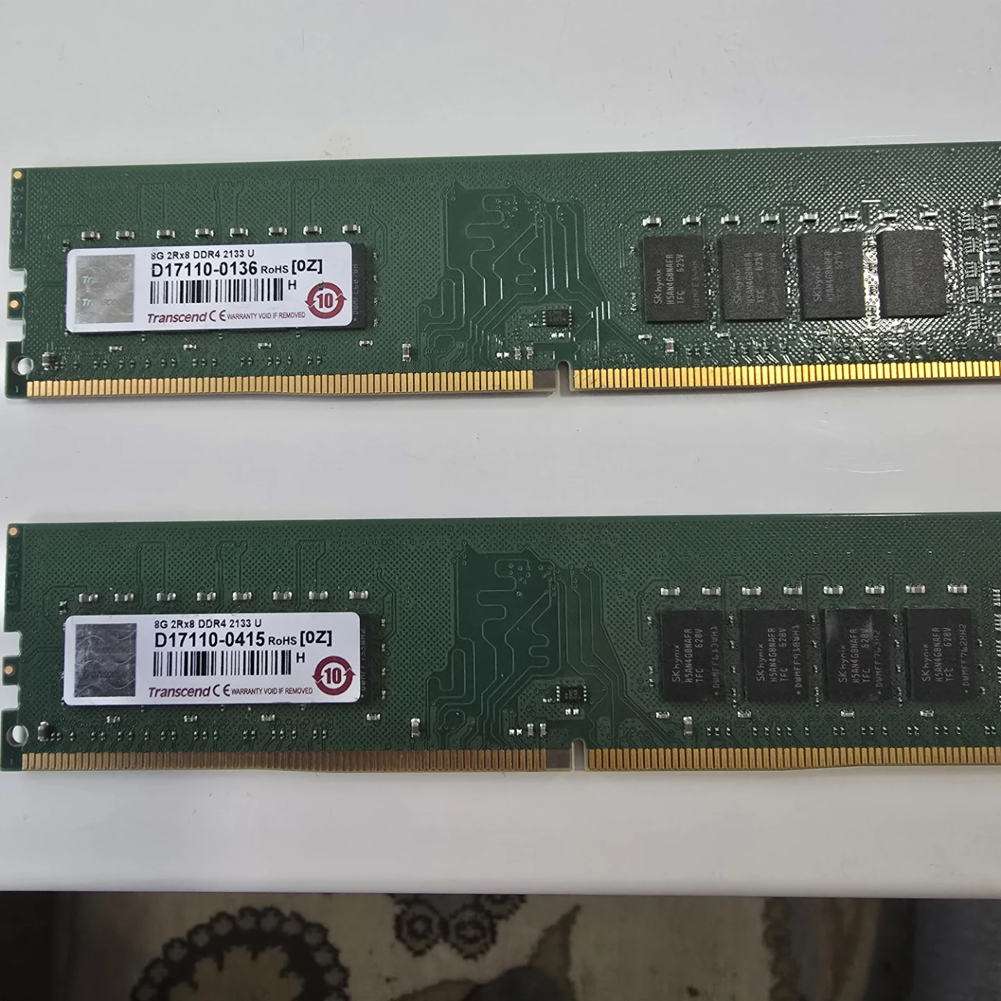 Transcend 8GB DDR4 2133MHz RAM Modules (2x)