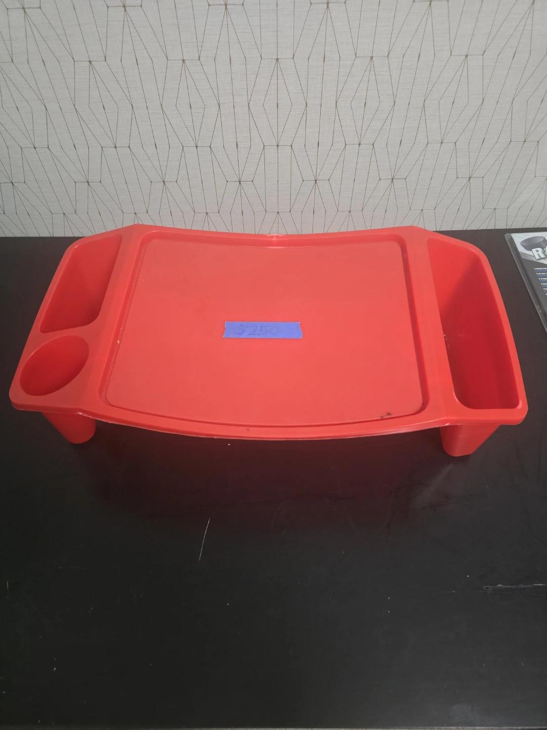 Red Bed Tray with Cup Holders