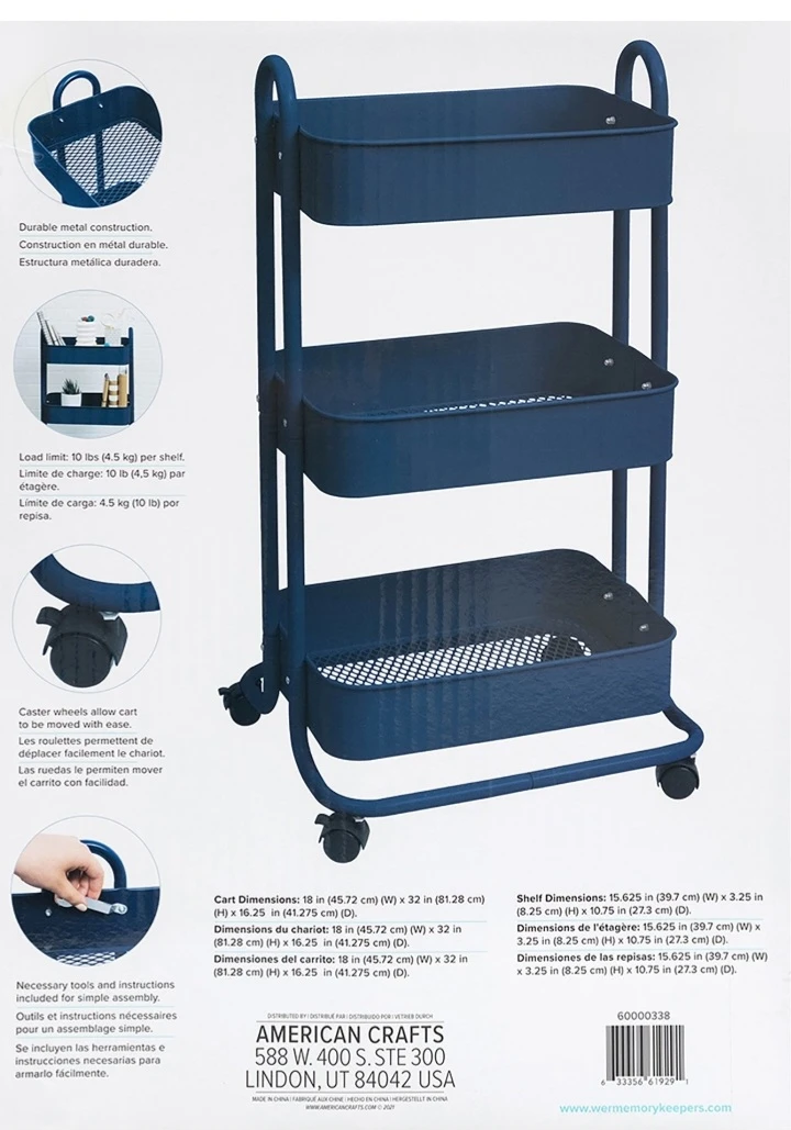 We R Memory Keepers "a la" CART 3-Tier Storage Cart - Navy - photo 3
