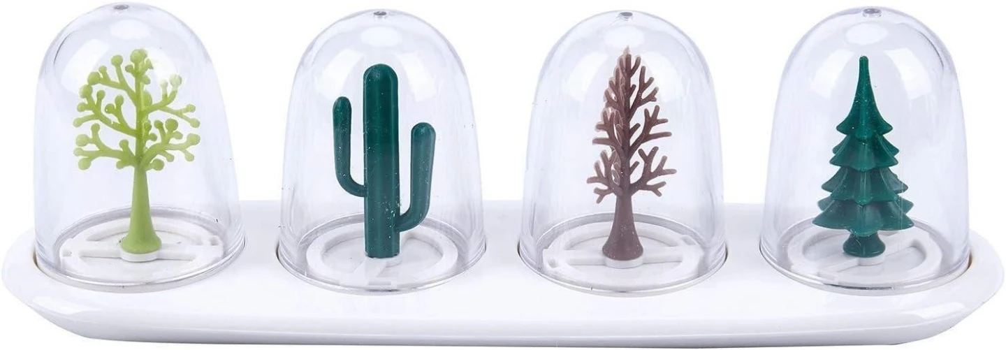 Miniature Tree & Cactus Salt & Pepper Shakers Set with Tray - photo 2