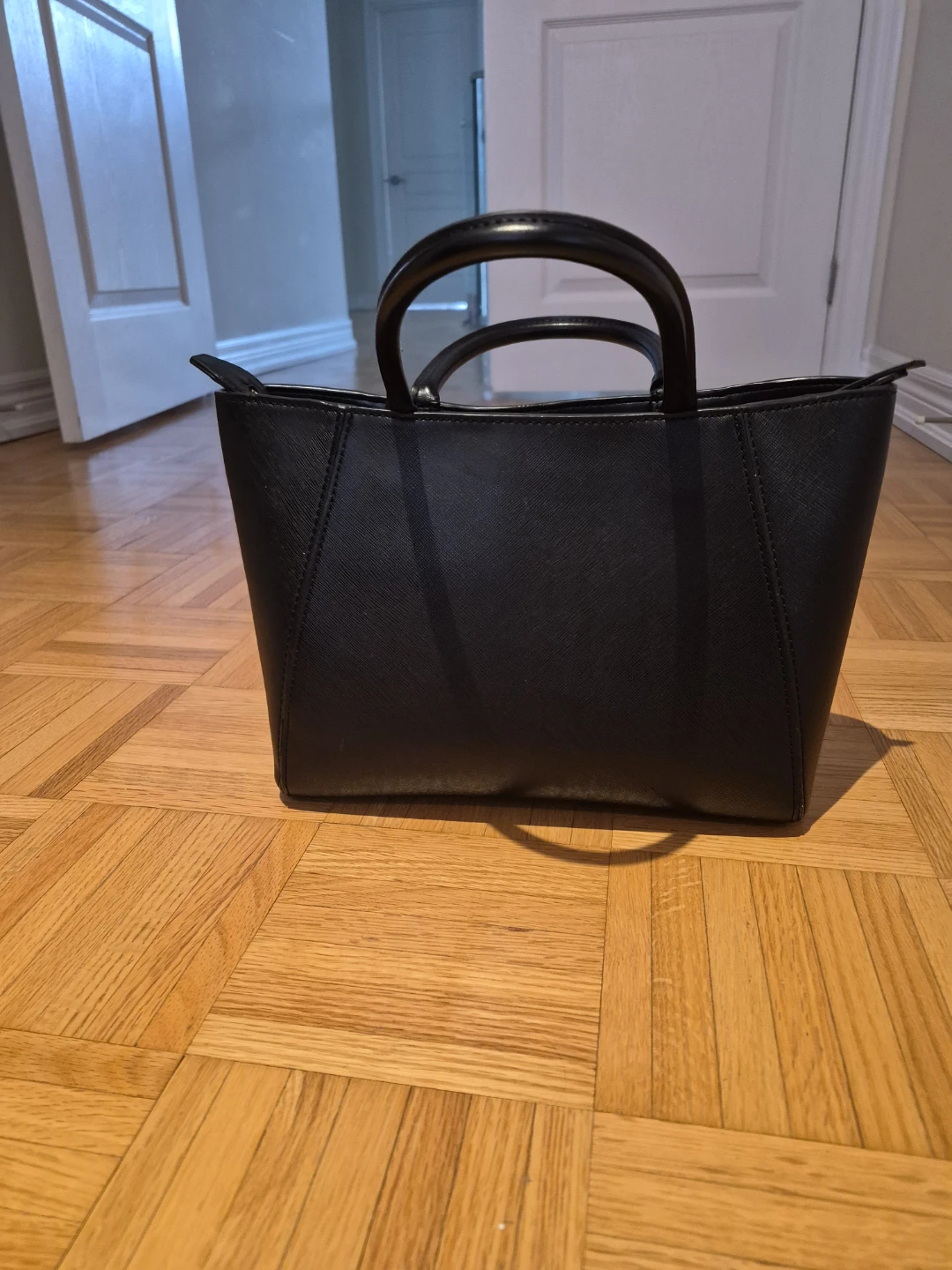 Zara Black  Leather Tote Bag