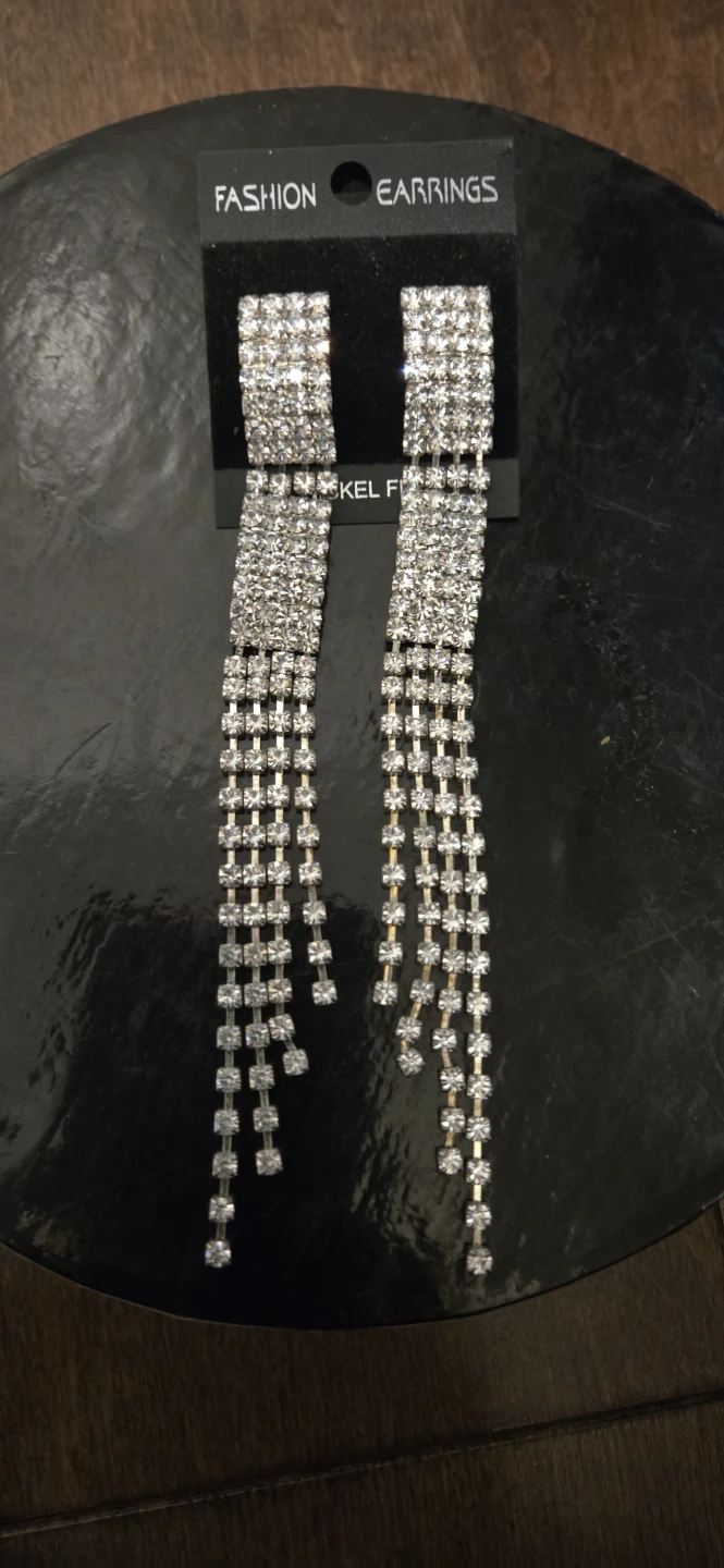 Rhinestone Tassel Fashion Earrings