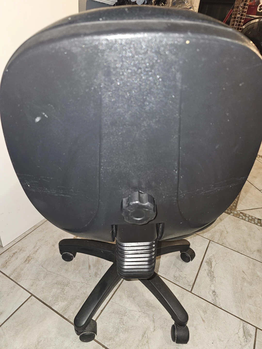 Black Faux Leather Office Chair with Wheels - photo 2