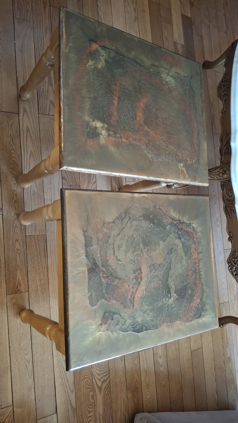 Pair of Side Tables with Epoxy Tops - photo 3