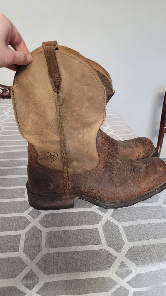 Ariat Brown Leather Square Toe Cowboy Boots Size 8 EE - photo 2