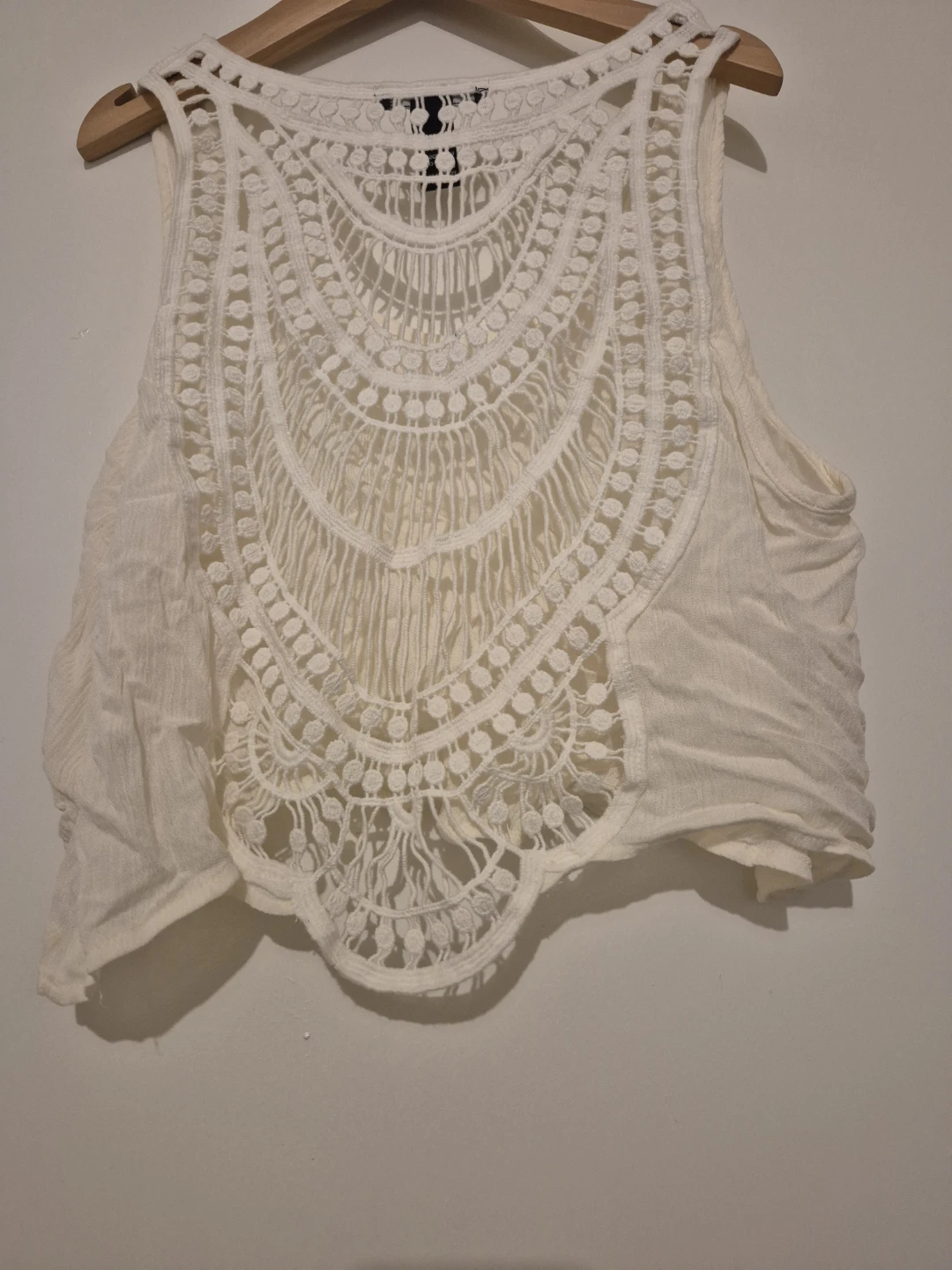 Forever 21 White Crochet Detail Tank Top - Size S - photo 2