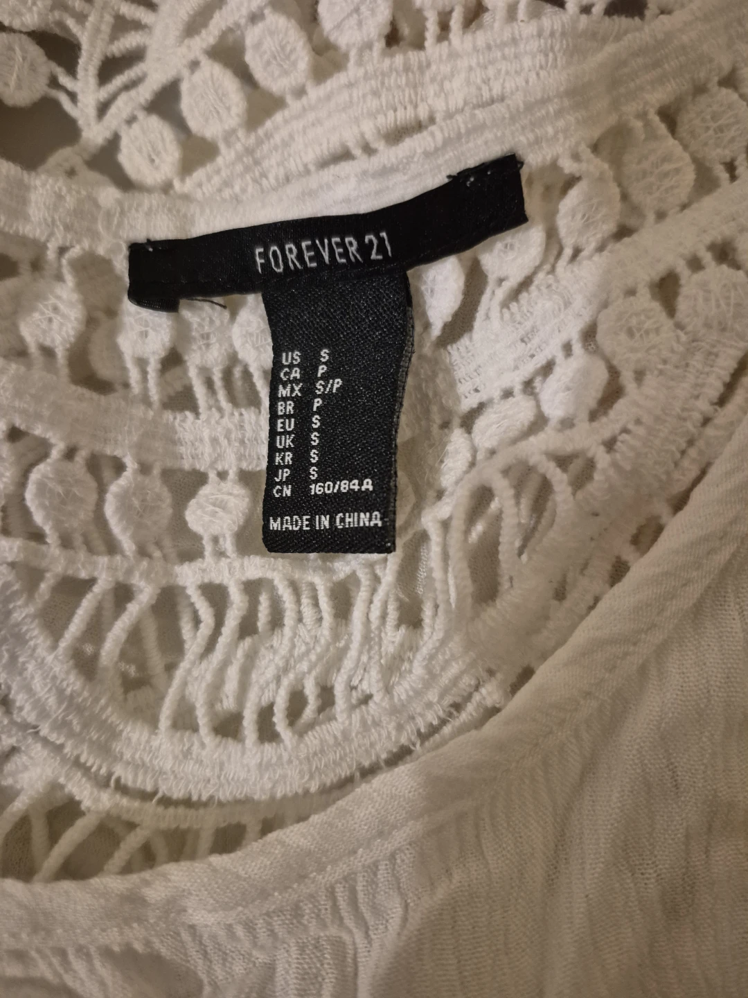 Forever 21 White Crochet Detail Tank Top - Size S - photo 3