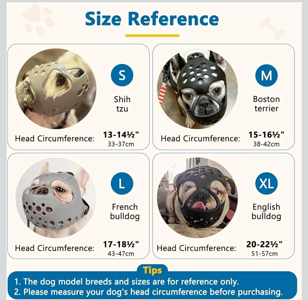 Barkless Short Snout Dog Muzzle - Grey, Size M - photo 3