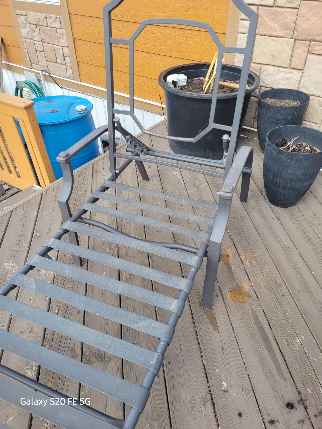 Grey Metal Chaise Lounge Chair🌱 - photo 3