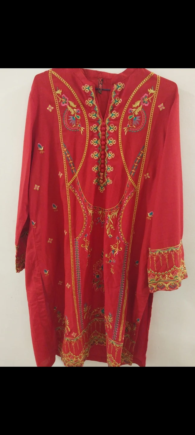 Red Embroidered Kurti