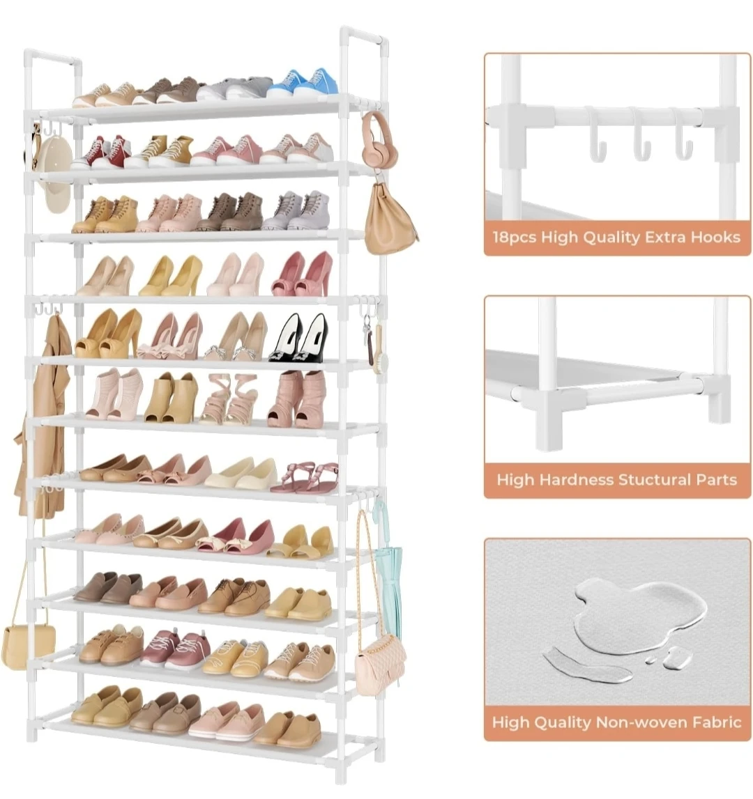 11 Tiers Shoe Rack - White 🌱 - photo 4