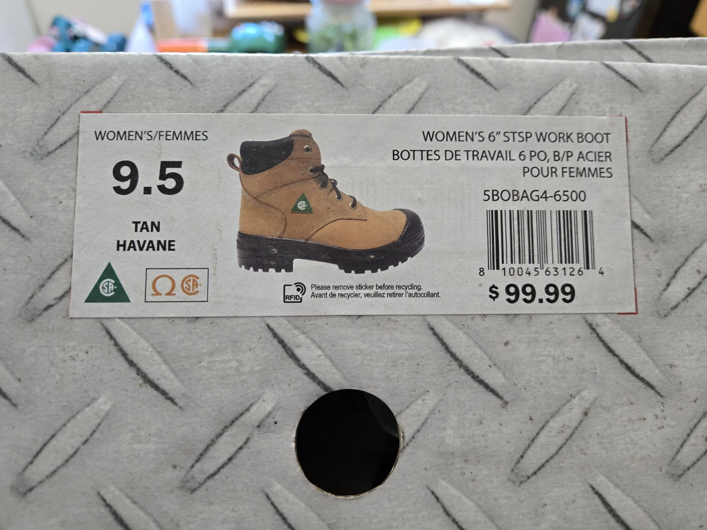 Women's  Steel Toe Work Boots - Size 9.5