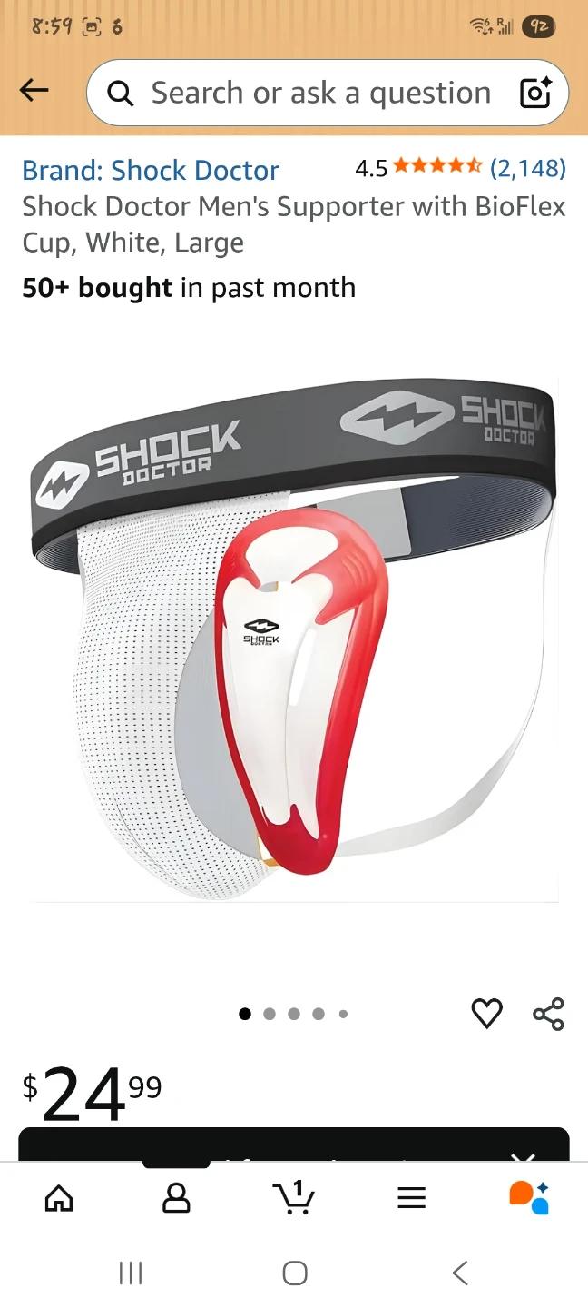 Shock Doctor Men's Supporter with BioFlex Cup - Large