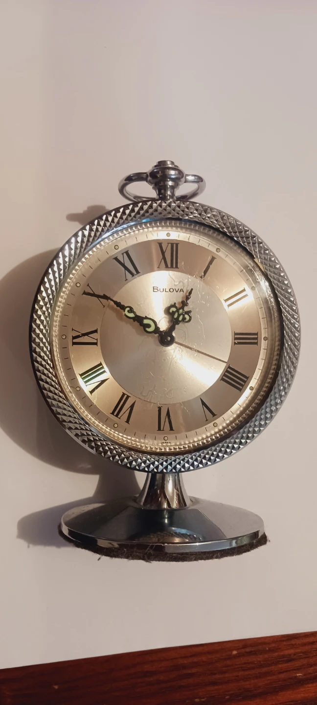 BULOVA Vintage Mechanical Alarm Desk Clock.AS IS. - photo 3