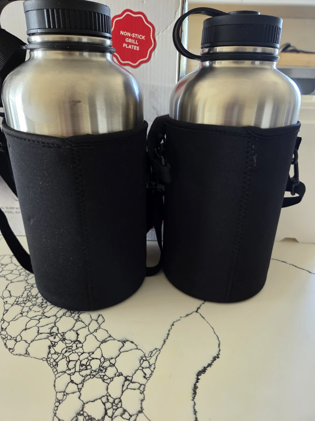 Stainless Steel Water Bottles with Black Sleeves