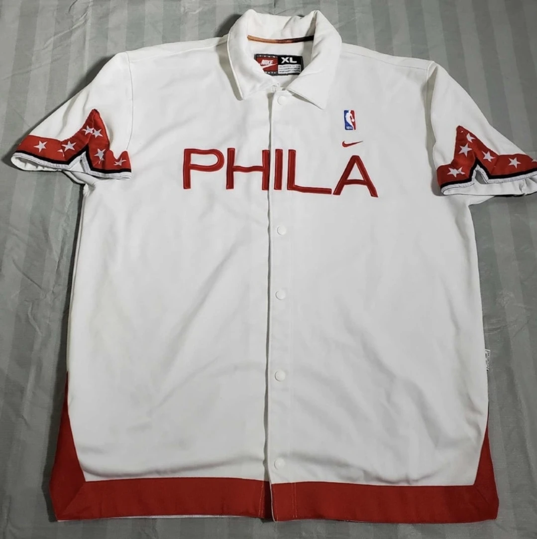 Early 2000's nike Philadelphia 76ers warm up jersey sz XL