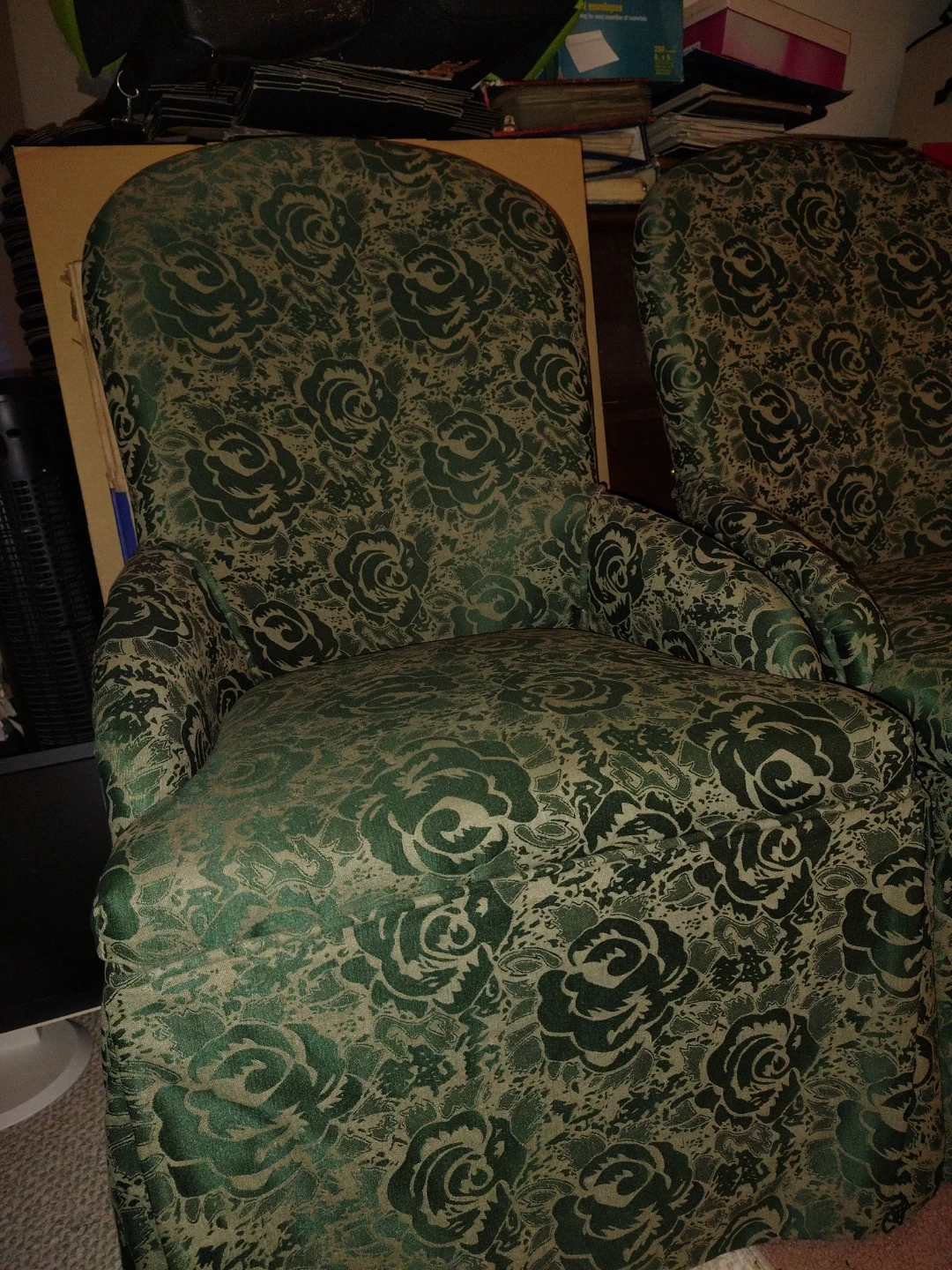 Set of 2 Vintage-Look Skirted Green Accent Dining Chairs - photo 5