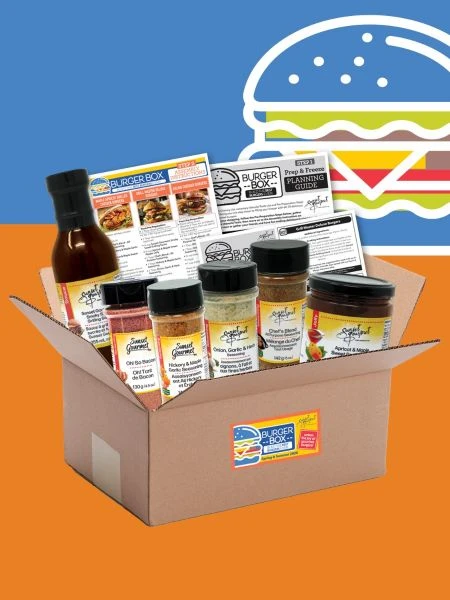 Sunset gourmet Burger Box BBQ & Seasoning Set