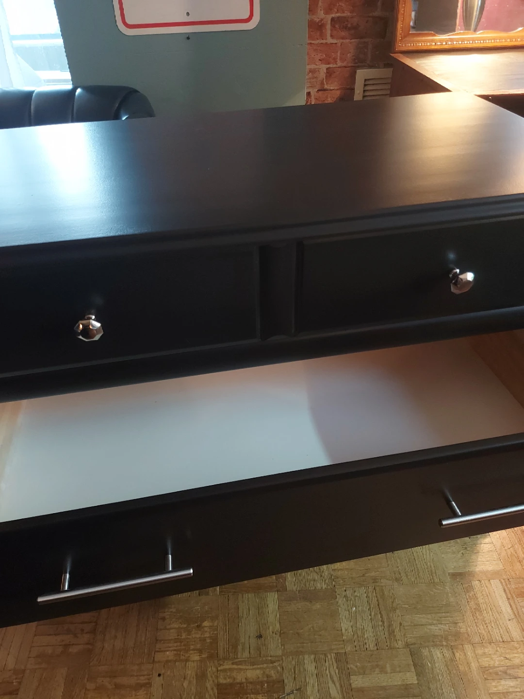 3 Drawer Dresser / Black Satin Finish / Solid Chrome Handles - photo 4