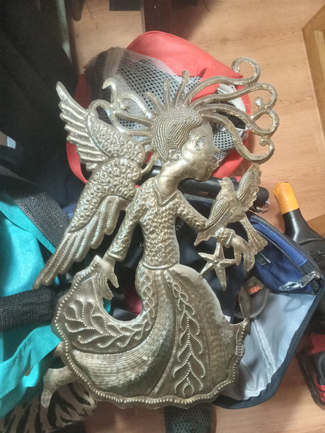 Decorative Angel Figurine with Star and Bird