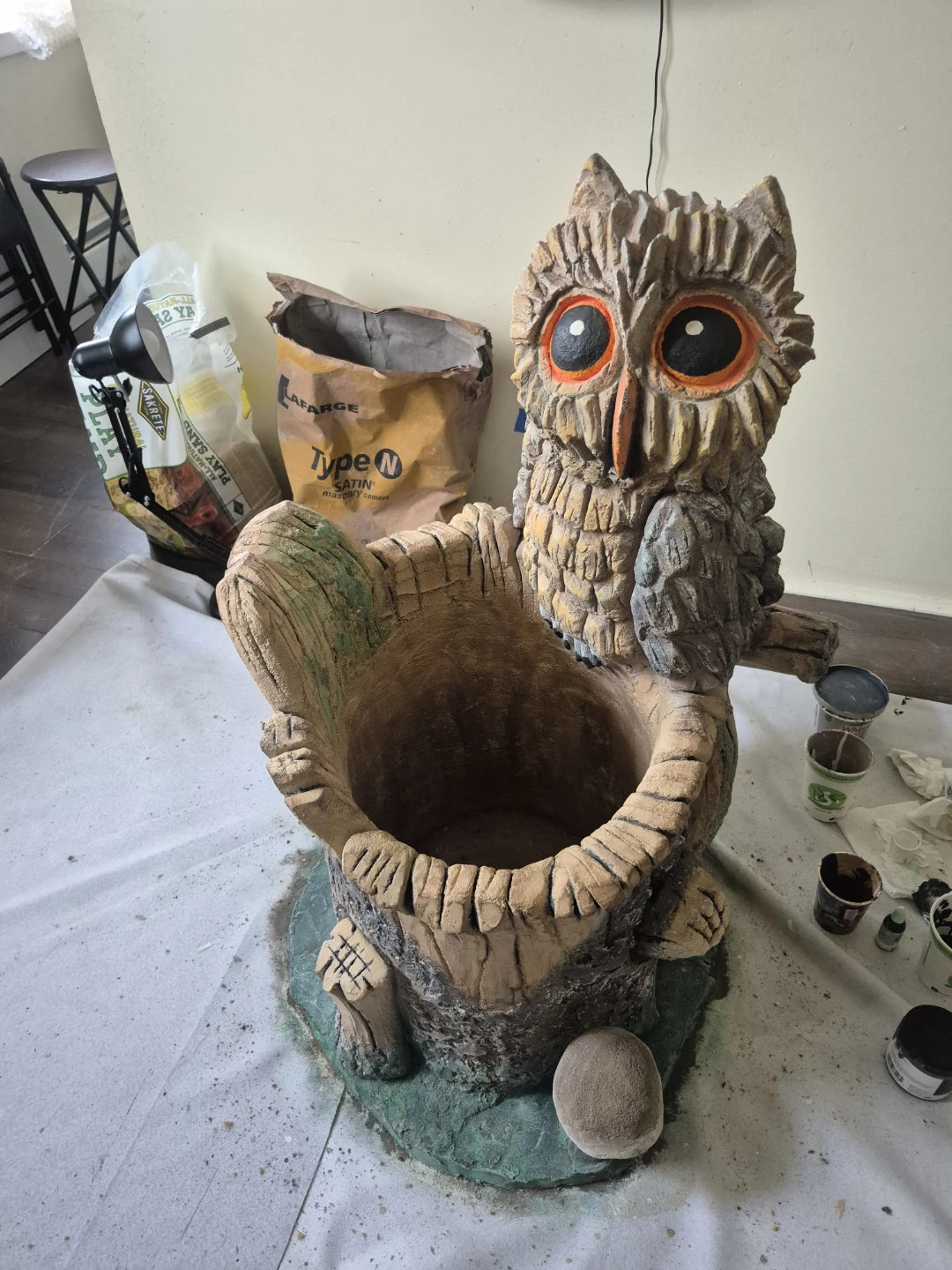 Owl Tree Stump Planter - photo 2