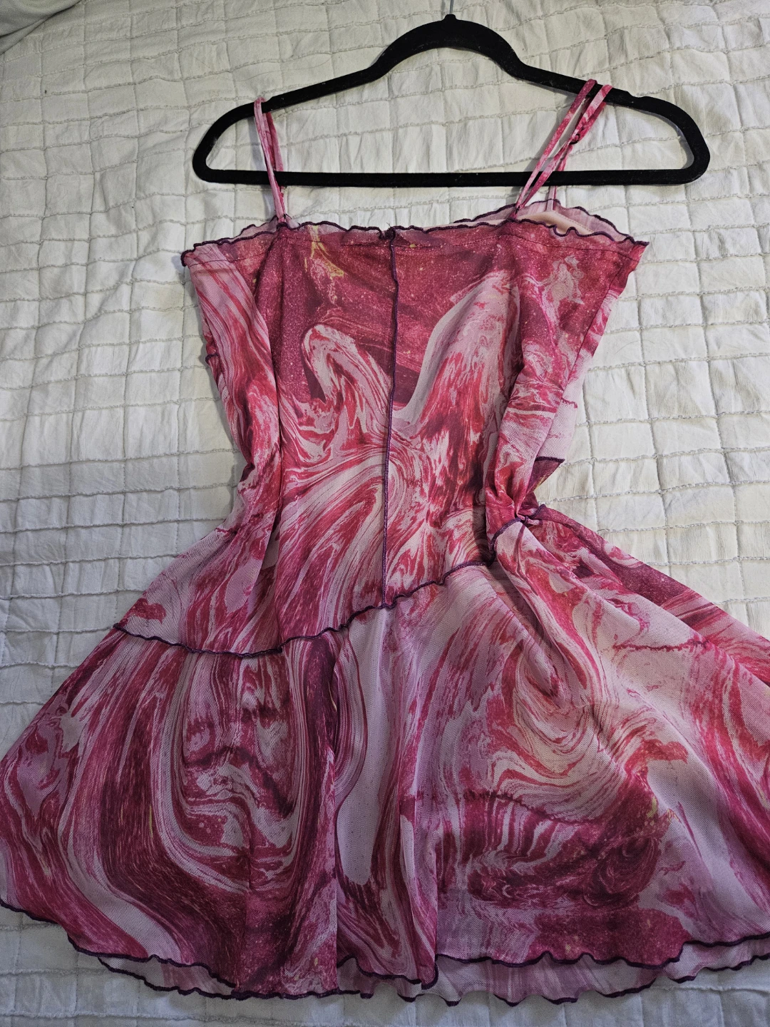 Urban Outfitters Pink Swirl Mesh Dress - Medium - photo 3