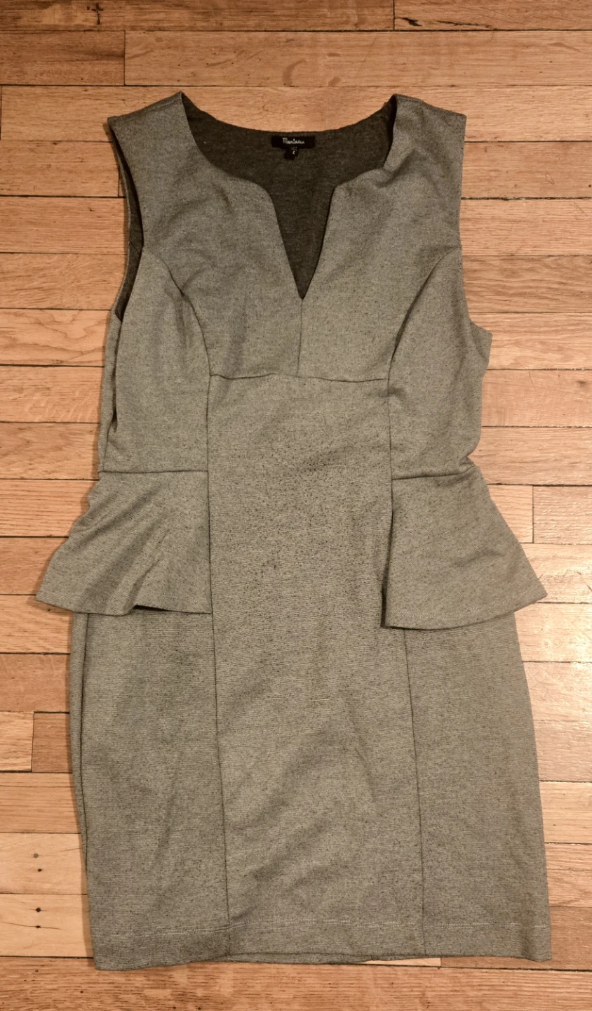 Monteau Gray Sleeveless Peplum Dress Size L