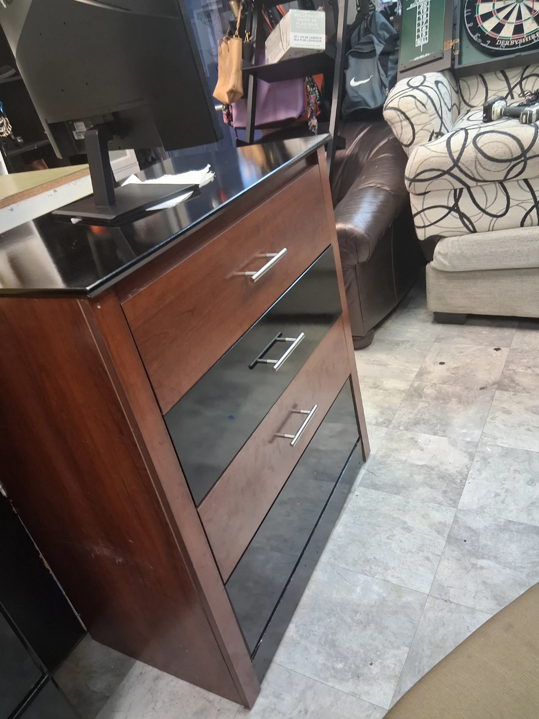 3 Drawer Dresser with Black Top