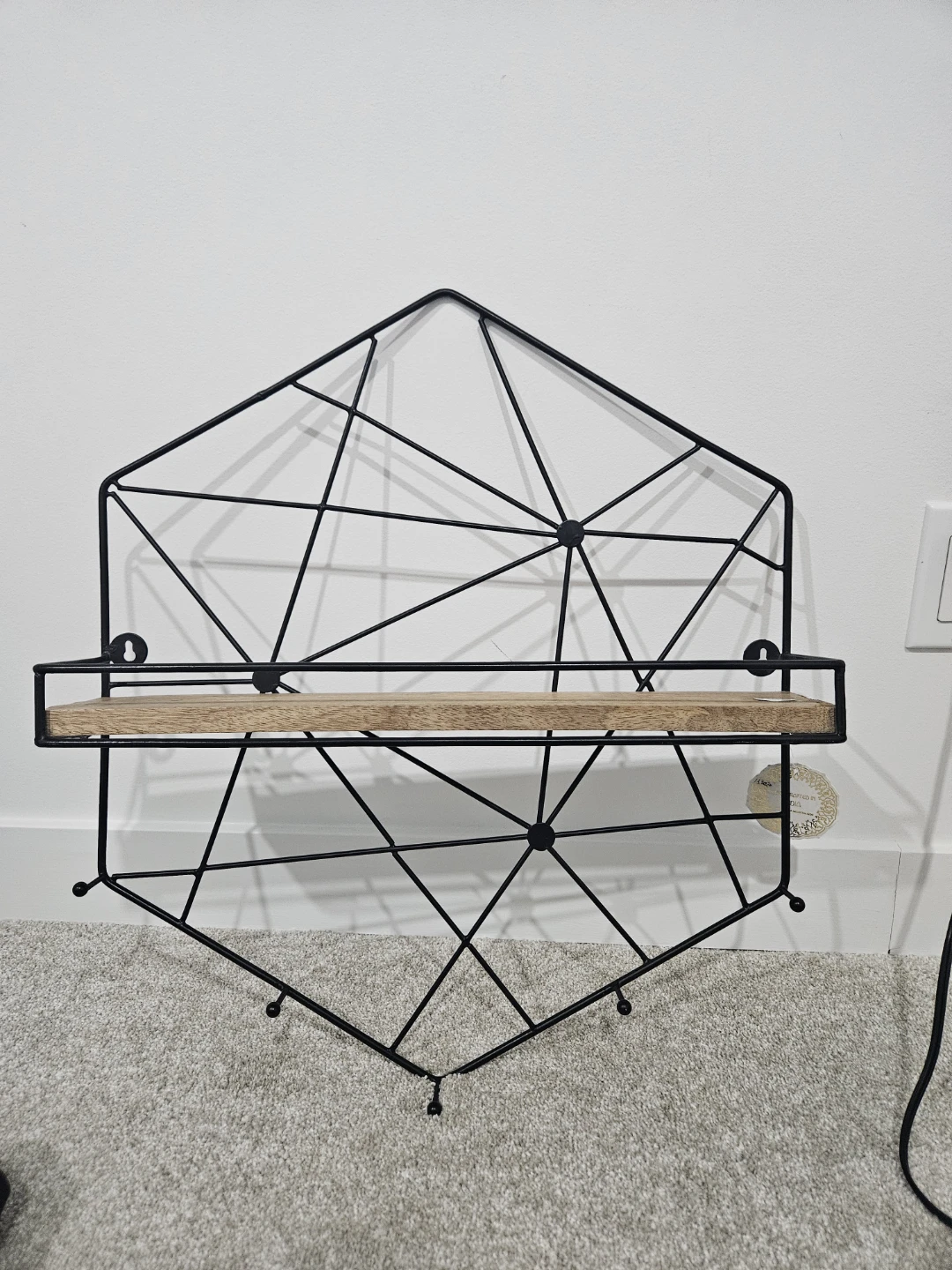 Geometric Wall Shelf with Hooks