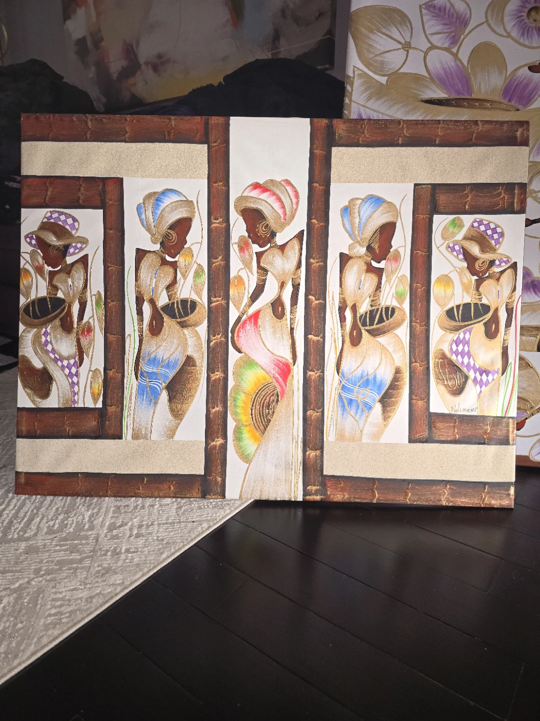 Triptych African Women Wall Art Painting