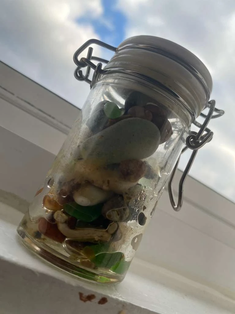 Jar with rocks