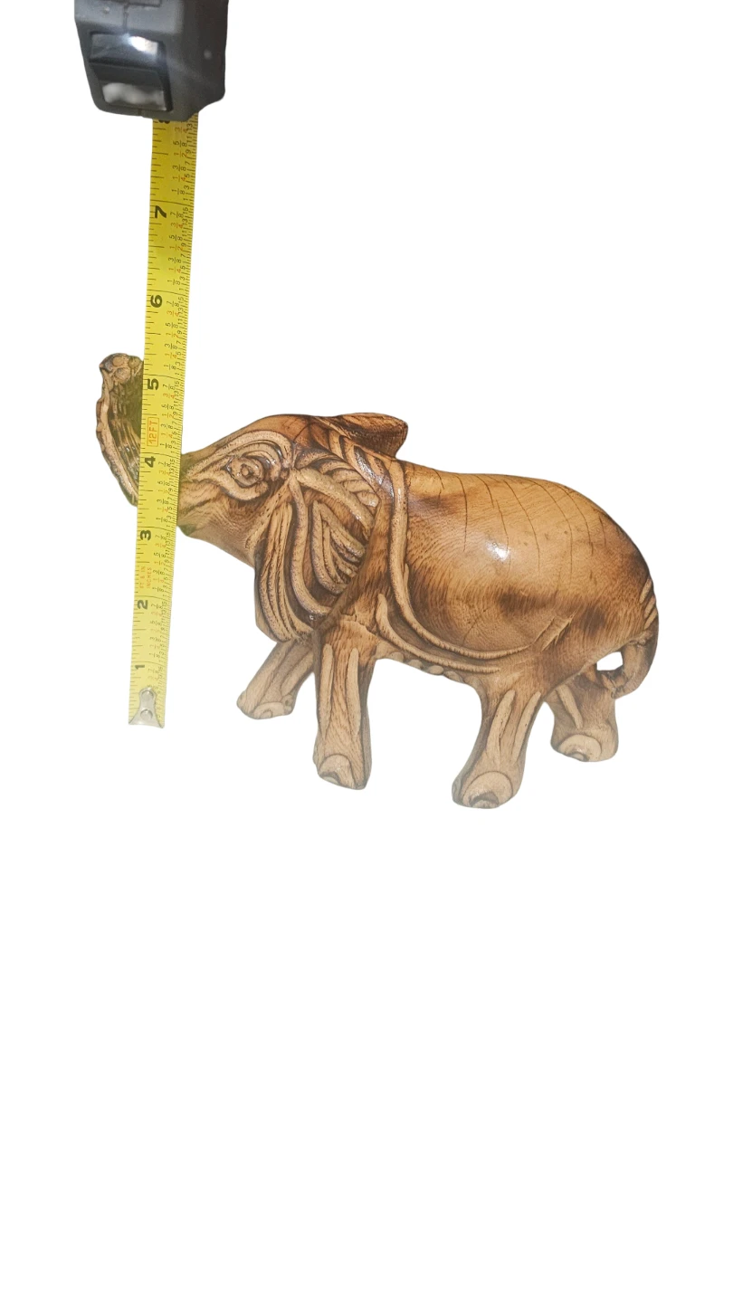 Carved Wooden Elephant Figurine - photo 2