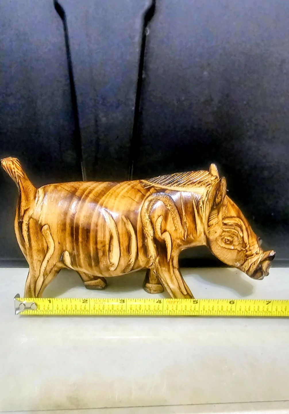 Carved Wooden Elephant Figurine - photo 3