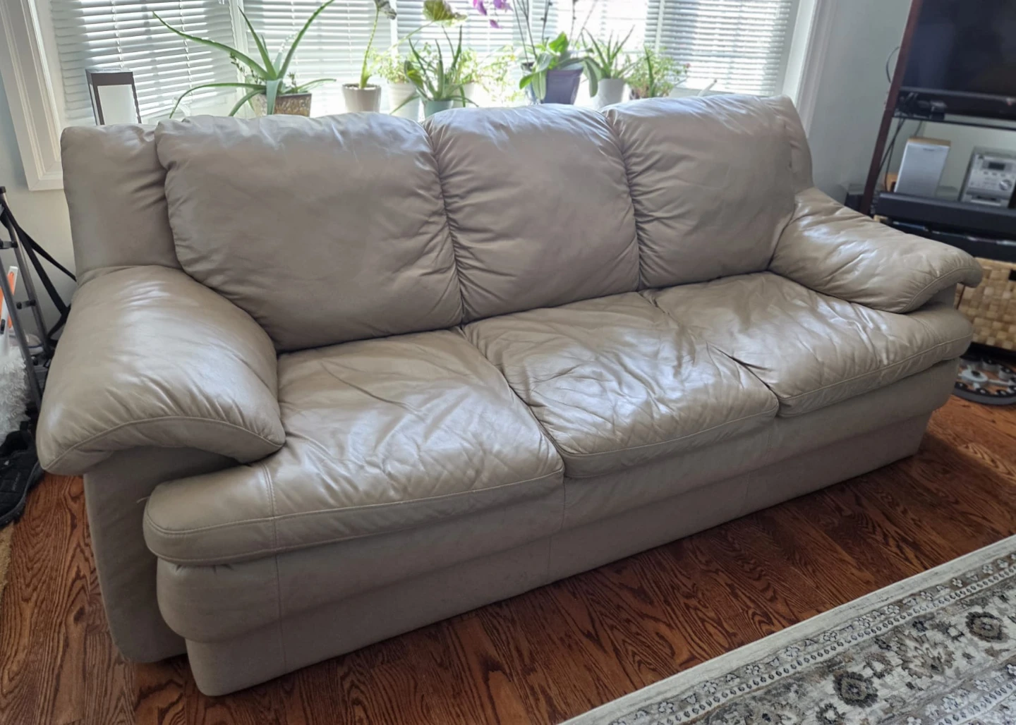Light Brown Geuine Full Leather Couch